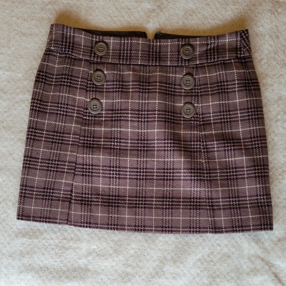 GAP Brown Plaid Mini Skirt
